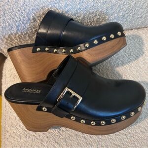 Michael Kors Studded Black Clogs 7.5